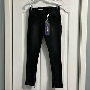 RES DENIM Trashqueen skinny crop jeans with zippers size 25 low RISE NWT